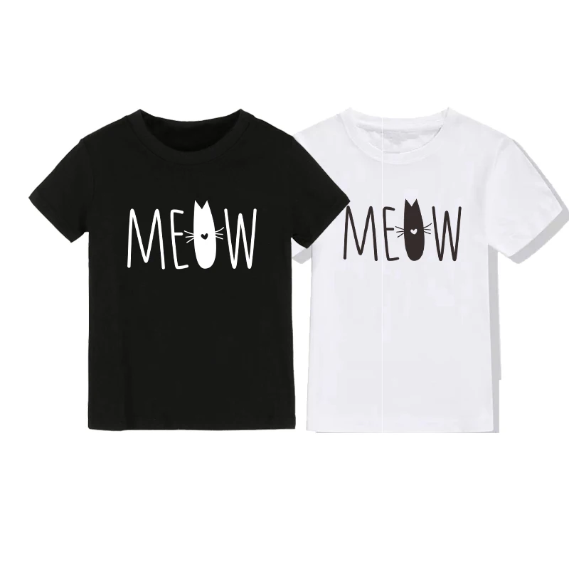 Детская футболка Kawayi милый с кошками животными Рубашка короткими рукавами