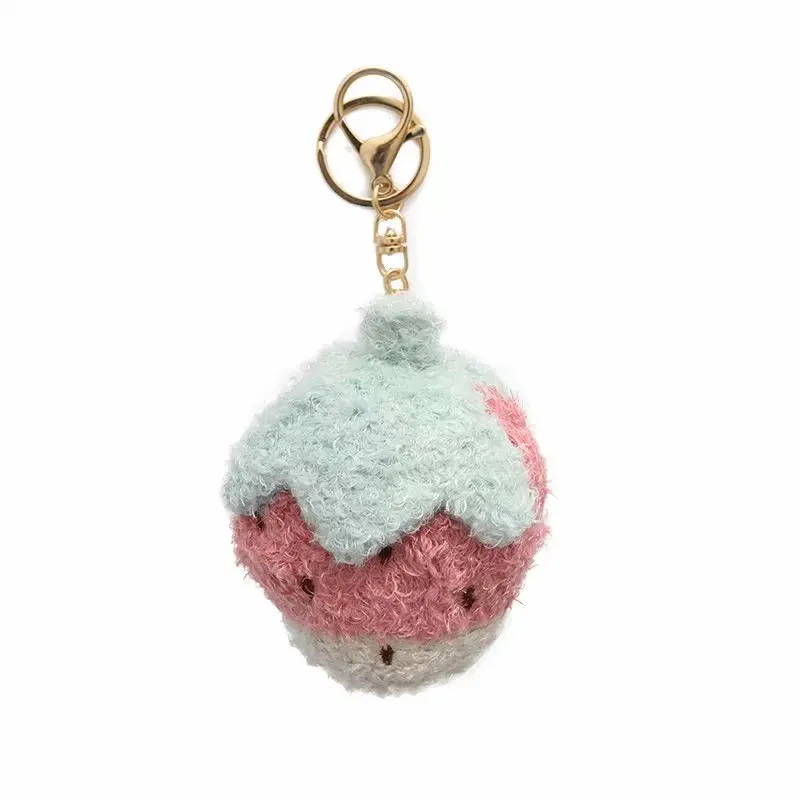 

New Creative Soft Fruit Keychains Cute Plush Strawberry Pineapple Key Chain Women Bag Pendant Keyring Gifts Student Lovers Gift