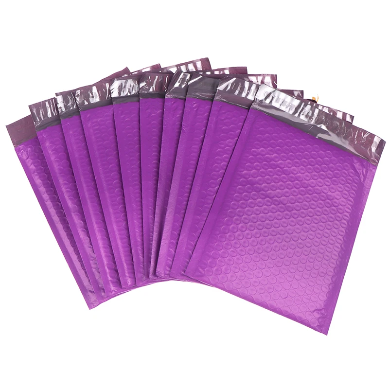 10pcs Bubble Mailers purple Poly Bubble Mailer Self Seal Padded Envelopes Gift Bags For Book Magazine Lined Mailer Self Seal 
