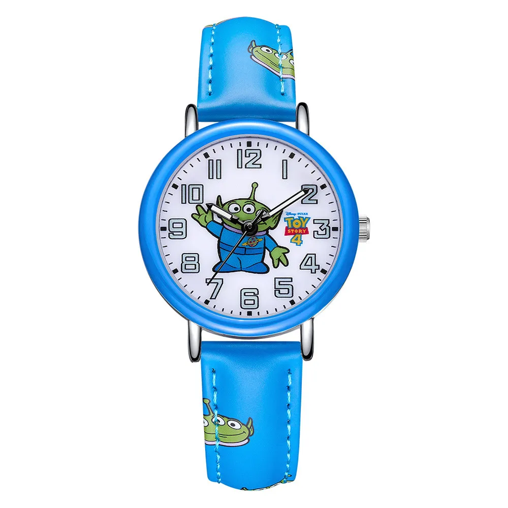 Disney оригинальная игрушка История PIXAR Woody Buzz Lightyear дети детство друг кварцевые часы PU Группа водонепроницаемые часы подарок для детей - Цвет: Sblue-opp bag