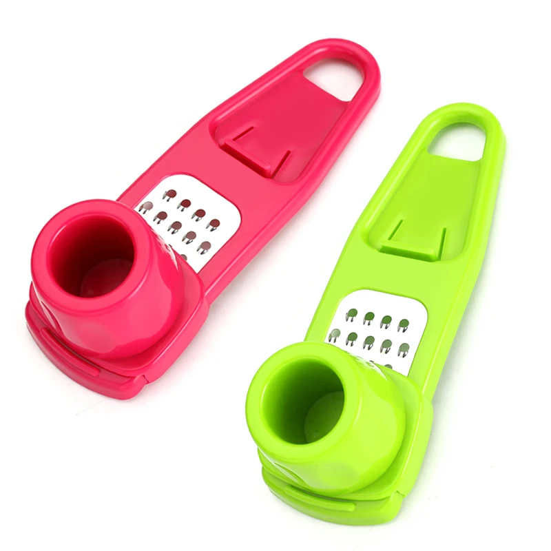 Plastic HOOMIN чеснок нож для измельчения дробилка для имбиря измельчитель резак Чеснок Пресс для приготовления пищи гаджеты Инструменты кухонные принадлежности - Цвет: Plastic