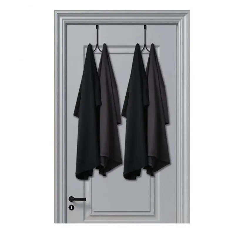 

Бытовая дверная Вешалка без гвоздей для гардероба, металлический двойной крючок без гвоздей, дверь с двойным крючком