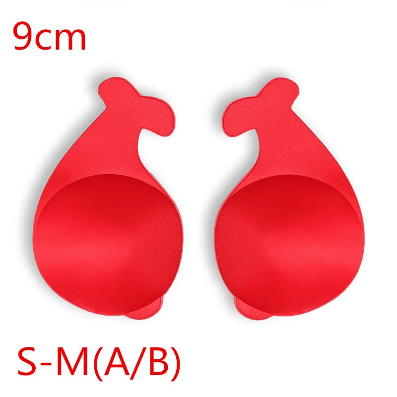 red S-M S-xxxl накладки на грудь чаша для питья для кроликов полное покрытие пуш-ап невидимый бюстгальтер многоразовый клей бюстгальтер плюс подъем интимный для вечерние платья - Цвет: red S-M