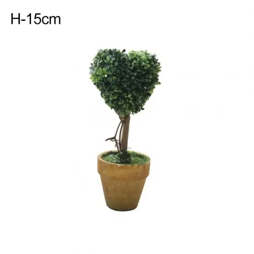 H Green 1 шт. Сердце Звезда Круглый горшочек искусственный бонсай маленький горшок для дерева растения бонсай растение орнамент домашний сад Свадьба вечеринка Декор - Цвет: H Green