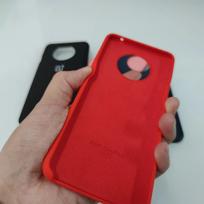 Чехол для Oneplus 7T жидкий силиконовый чехол телефона мягкий на ощупь шелковистая