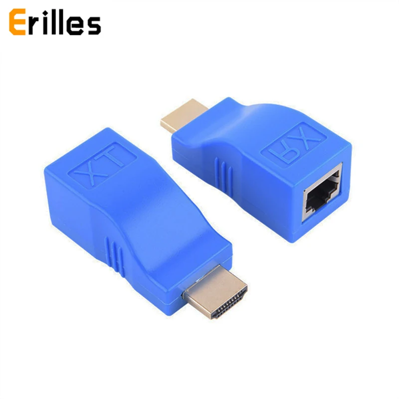 HDMI удлинитель адаптер 1080P RJ45 Порты LAN сеть Расширение до 30 м по CAT5e/6 UTP Ethernet кабель