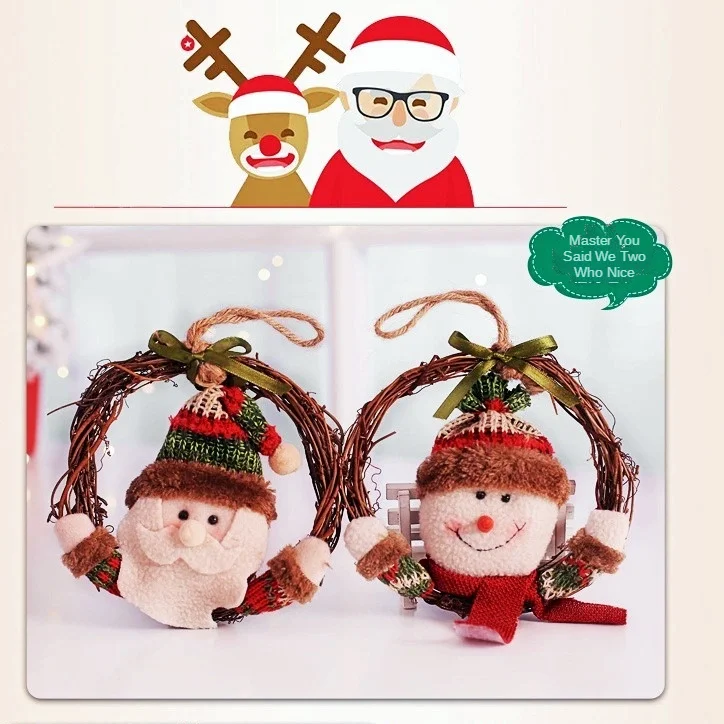 

Christmas Decorations, 16cm Woolen Dolls, Santa Claus,Snowman Door Pendants,Dry Branches and Vine Rings,Christmas Tree Ornaments