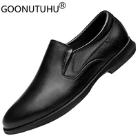 mens shoes casual genuine leather loafers male autumn winter classic brown black slip on shoe man nice waterproof shoes for men