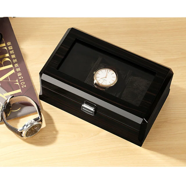 Модные 3 сетки часы Дисплей коробка для хранения ювелирных изделий Черный