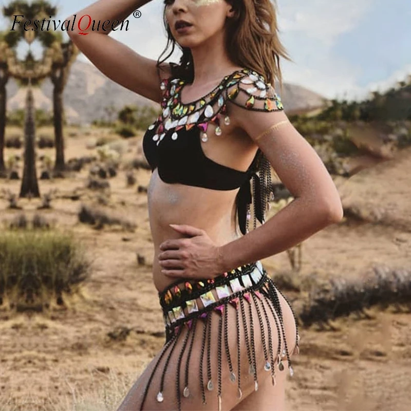 Блестящие стразы женские мини юбки цепь с металлическими звеньями кисточкой