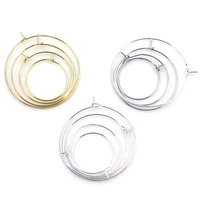 100pcs silvergold tone 20 35mm round metal earring hoops earwire wine glass ring diy jewelry handmade crafts making accessories