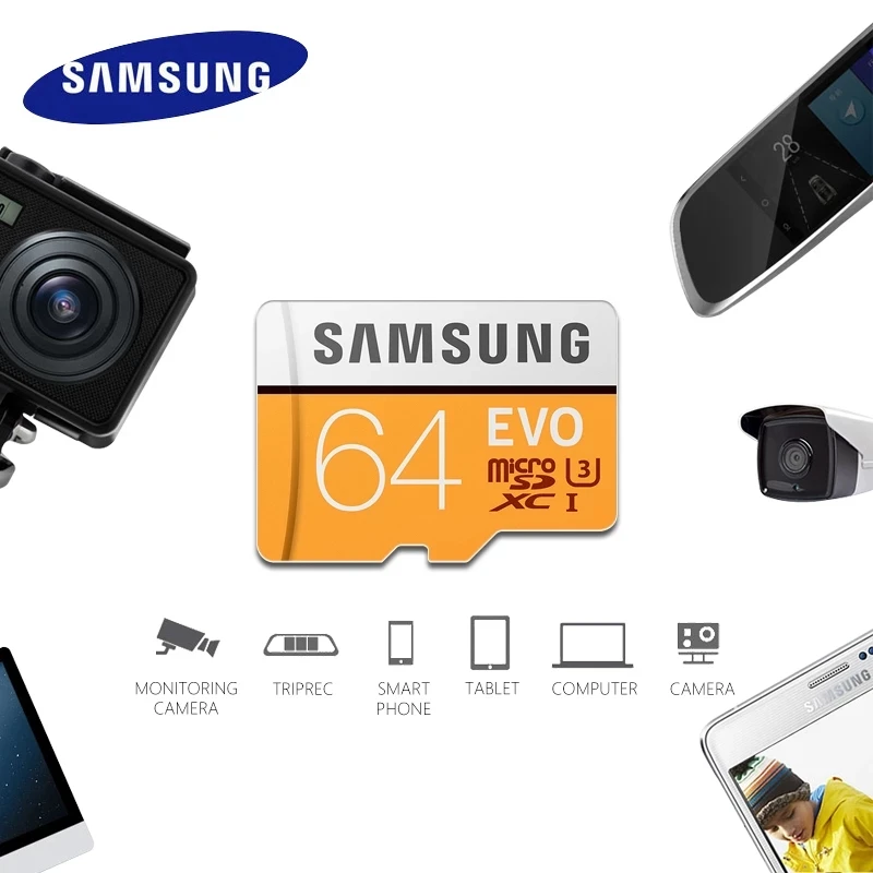 Карта памяти Microsd SAMSUNG EVO Plus/PRO Enduran карты 256G 128 ГБ 64 32 карта C10 4K со сверхвысоким