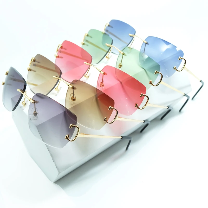 Большие Квадратные Солнцезащитные очки C мужские без оправы брендовые