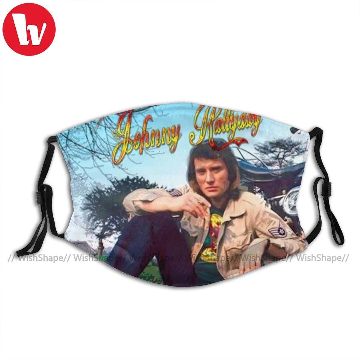 

Johnny Hallyday Mouth Face Mask Johnny Hallyday Forever Facial Mask Adult Kawai with Filters Funny Mask