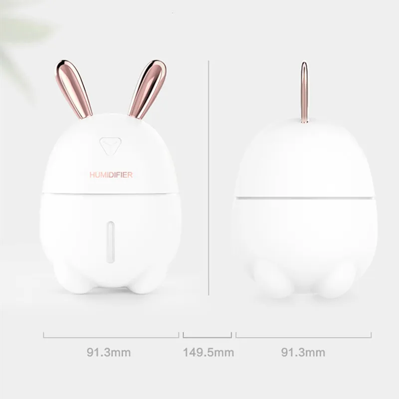 

300ML Air Humidifier Cute Rabbit Ultra-Silent USB Aroma Essential Oil Diffuser Office Car Humidificador Air Purifier Mist Maker