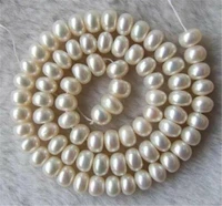 new aaa white freshwater pearl roundel loose beads 7x8mm 15 aaaaaaaaa free shipping