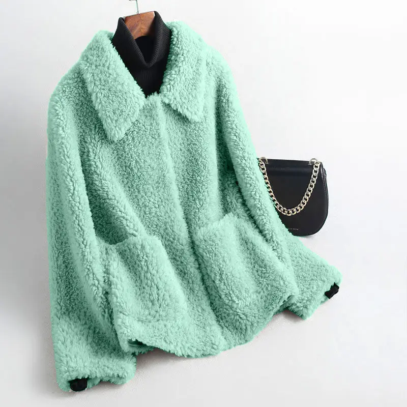 Wool Fur Jacket Real Sheep Fur Coats Winter Coat Women Clothes 2022 New Fashion Hooded Long Sleeve Thick Warm Coat X857 enlarge
