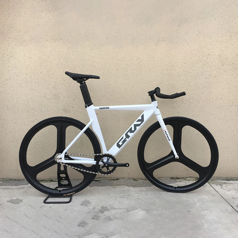 Grey track Bike with Aluminum alloy frame 48cm 52cm Fork Magnesium Alloy wheel single speed Fixie 700C Fixed Gear | Спорт и
