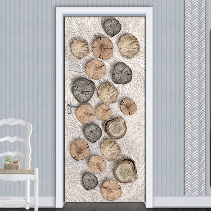 3d дерево зерна Годовой кольца двери клеющиеся фотообои гостиная спальня обои