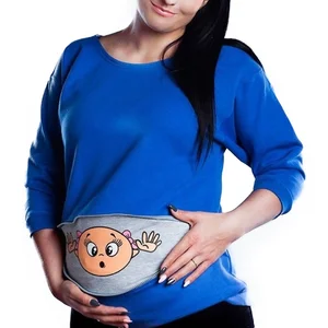 Женский пуловер с забавной молнией для беременных и мам