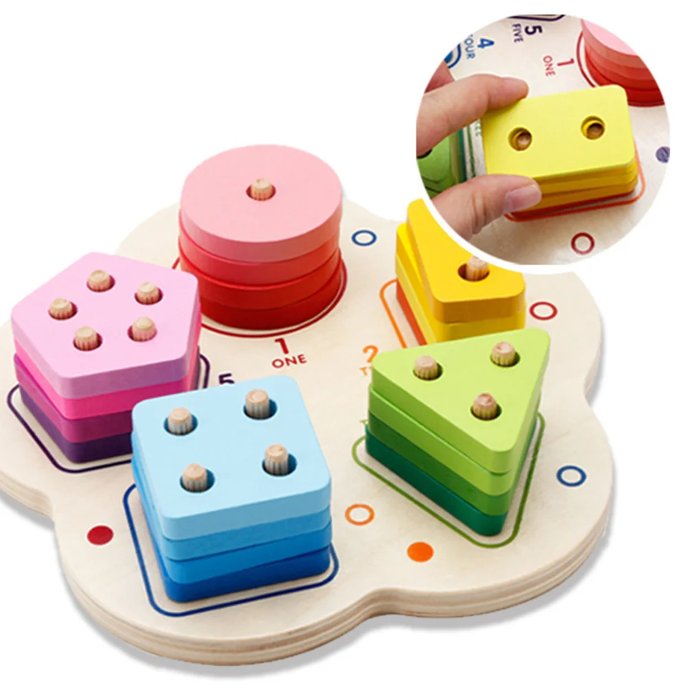 1 Набор обучающих игрушек геометрические деревянные полезные креативные