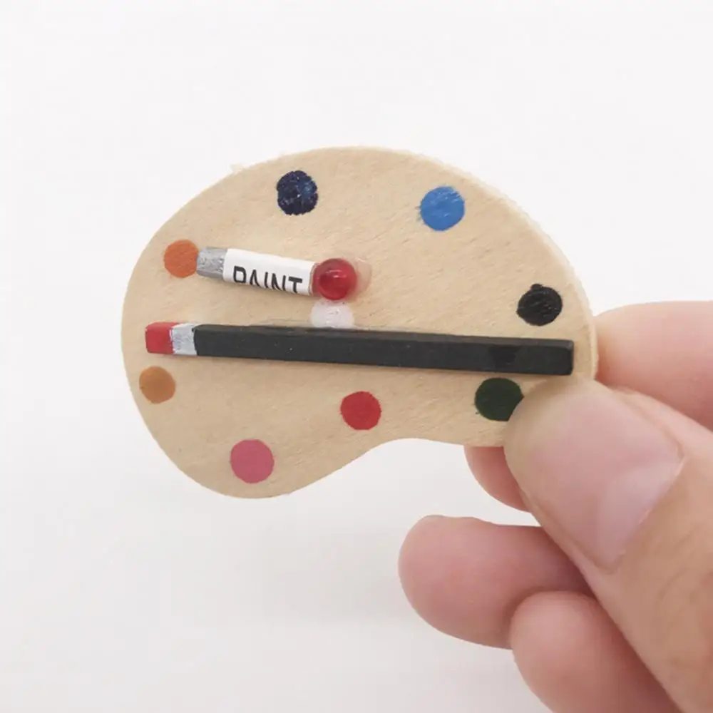 

1/12 Кукольный дом пейнтбокс картина мольберт палитра миниатюрная художественная комната декор домашняя мебель