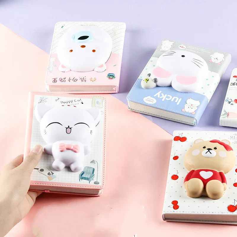 

Creative Cartoon Unicorn Decompression Notebooks Cute Animal 3D Soft Vent Color Page Planners Handbook