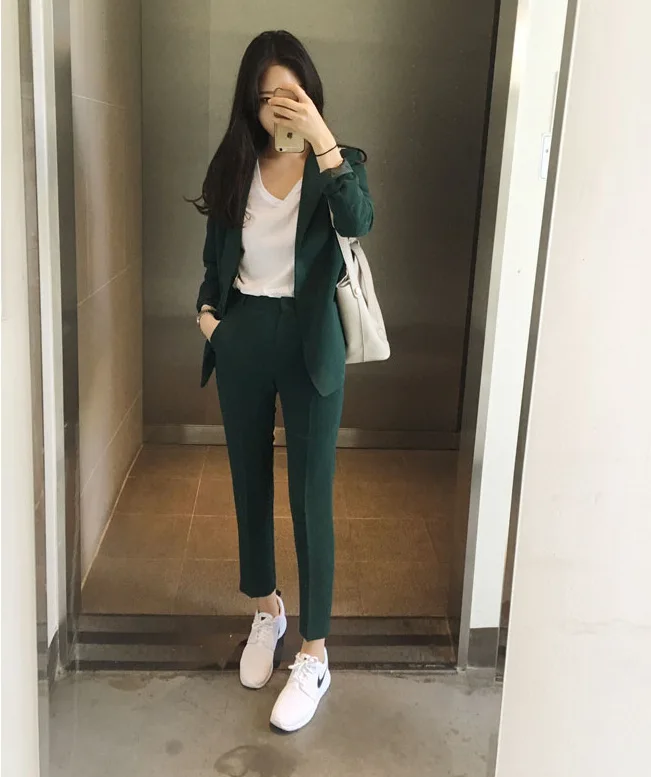 Женский костюм осень и зима 2019 новый модный профессиональный черный тонкий