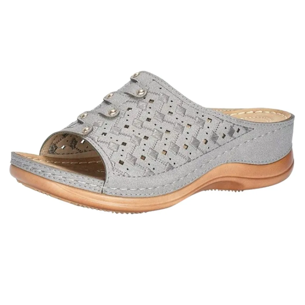 Сандалии женские с открытым носком однотонные удобные босоножки повседневные