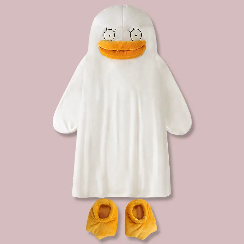 STSVZORR white duck cute funny pajamas for fall/winter women's flannel to keep warm, and fun pajamas for home outfits