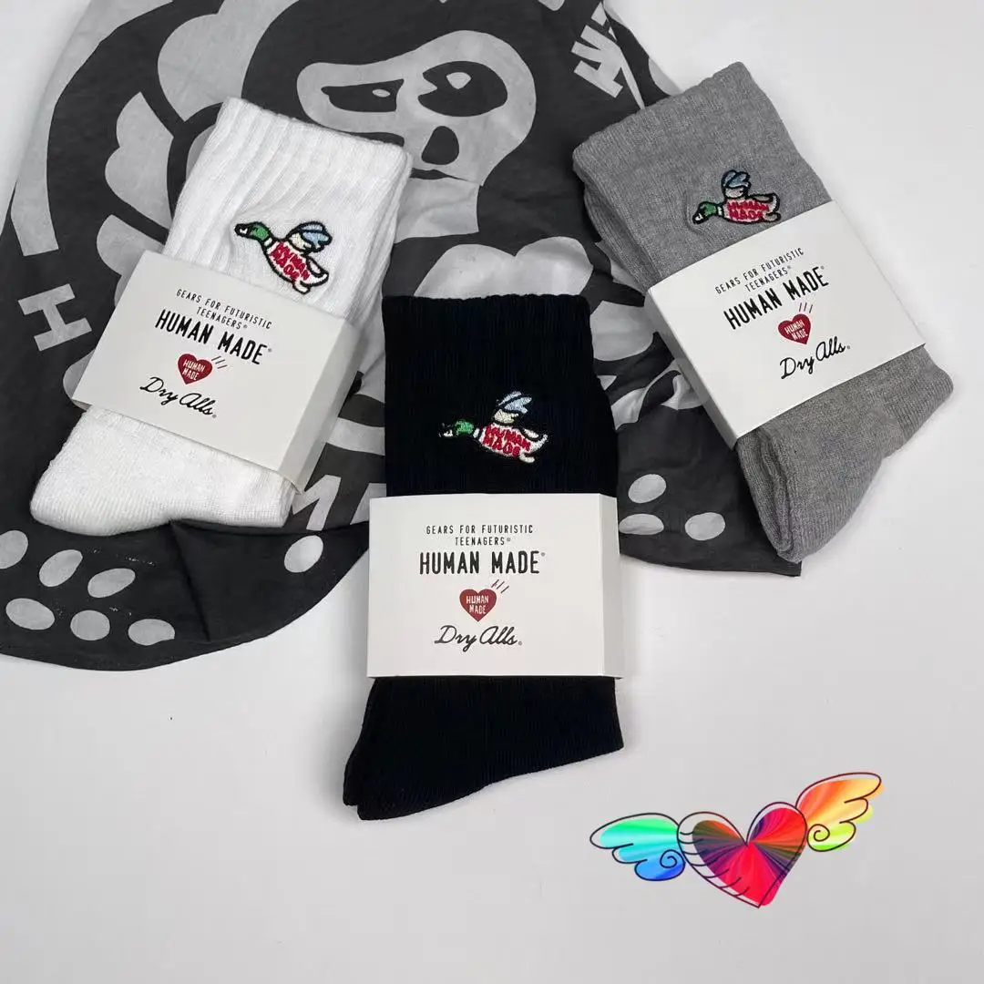 

Носки ручной работы 2021, мужские и женские носки высокого качества с вышивкой утки, носки ручной работы, повседневная одежда