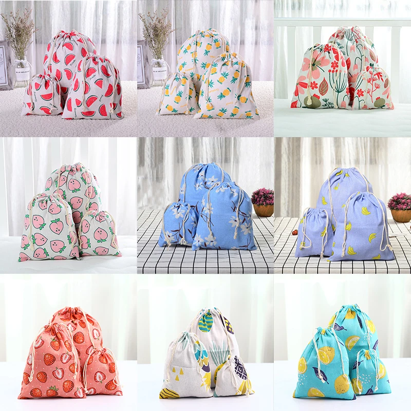 Organizer Drawstring Candy Bags Cotton Linen Jewelry Cosmetic Pouch