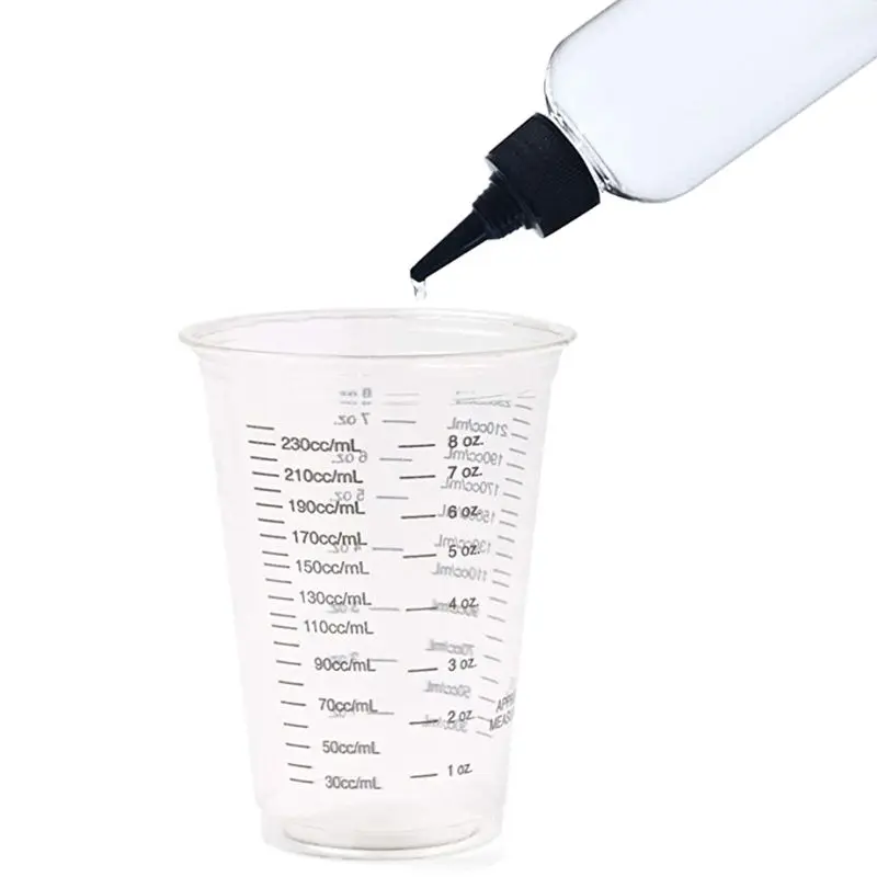 Disposable Measuring Cups for Resin 8oz Clear Plastic Cup Epoxy Art Graduated Measure in ml and OZ | Украшения и аксессуары