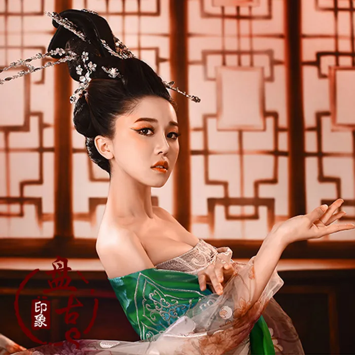 Традиционная элегантная секс-красота ханьфу кино тв-портрет тема под старину