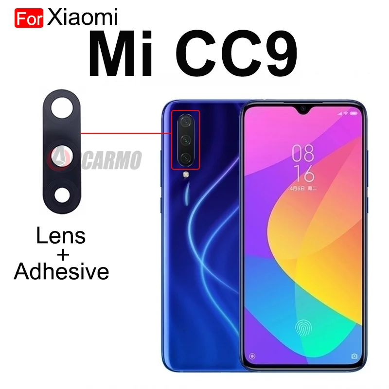 Aocarmo For Xiaomi Mi 8 9 10 11 Lite SE 9T 10T Pro 11U 8se CC9 CC9e A3 Rear Back Camera Lens Adhesive Sticker Replacement Part