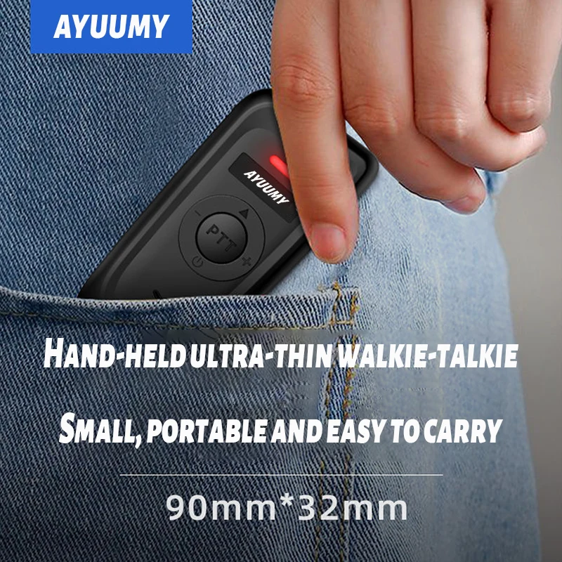  Ayuumy Mini Walkie Talkie 2pcs included Rechargeable Long Range For Kid Communication Portable Two-way Radio Cafe Hotel