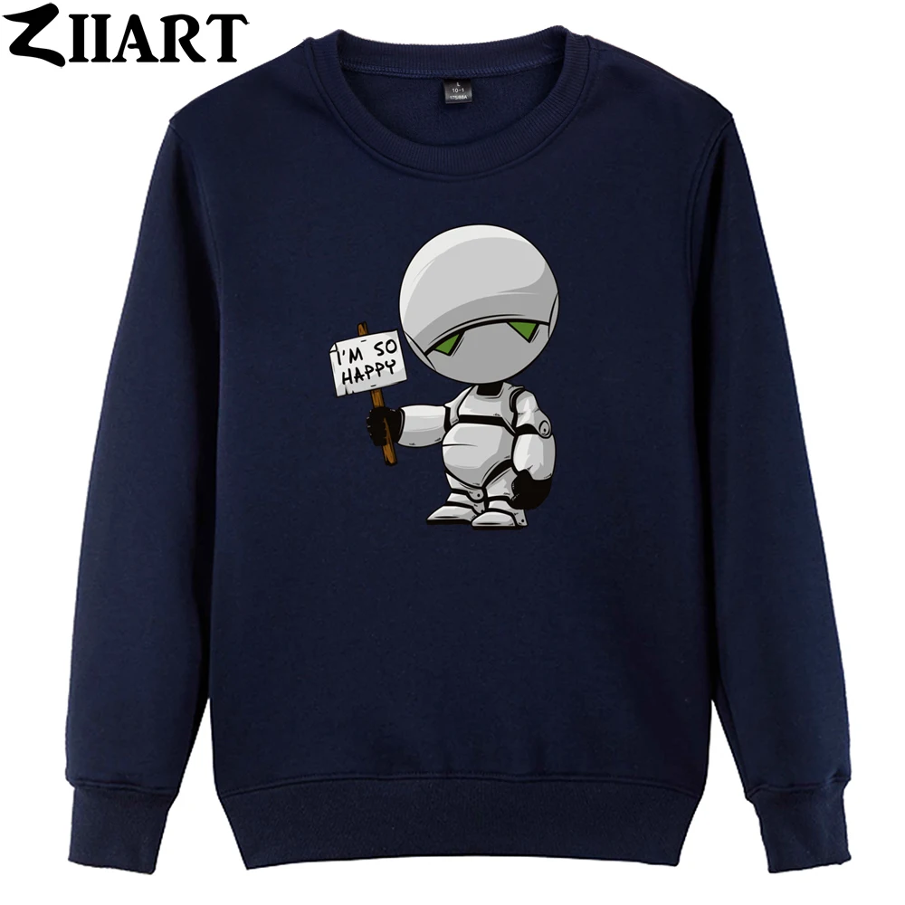 

Boy Man Men Crew Neck Sweatshirt Movie Funny Cartoon Marvin I'm So Happy Couple Clothes Teenager Pullover Fleece ZIIART
