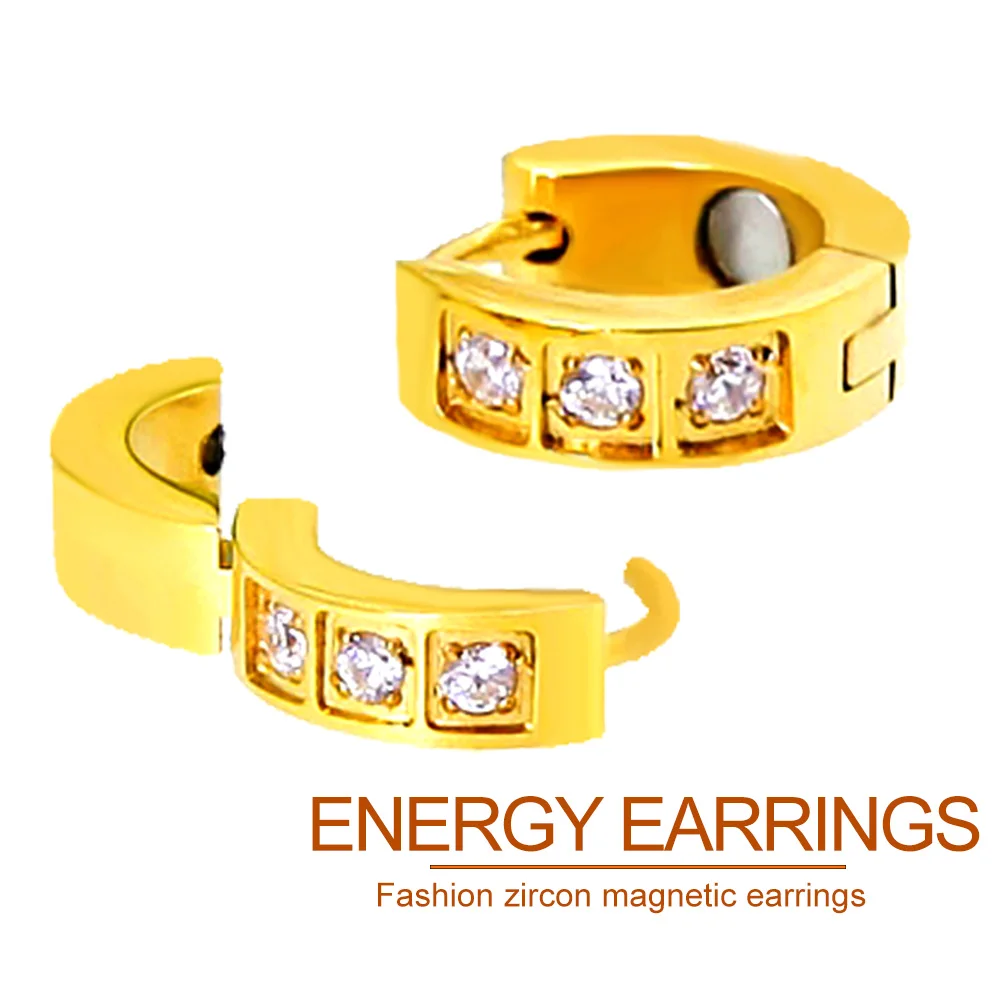 Женские серьги женские полированные круглые магнитные кольца полностью золотые