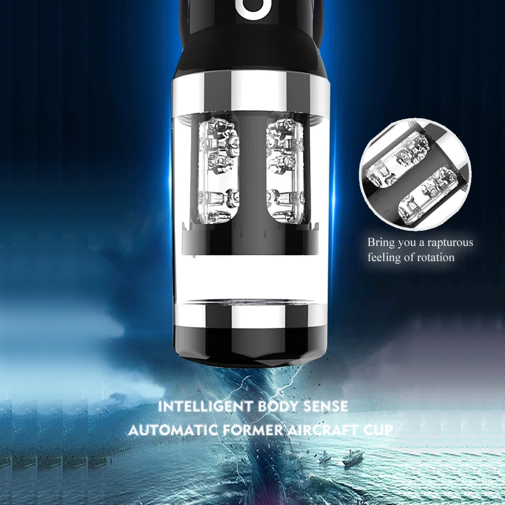 Автоматический индукционный телескопическая ротация Мужской мастурбатор Кубок