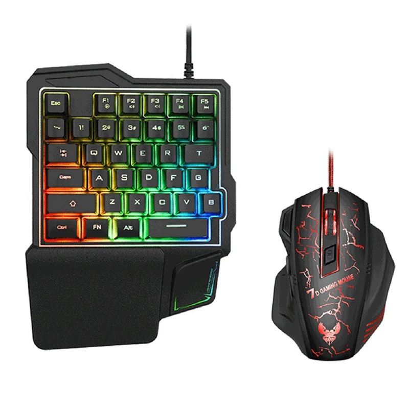

HOT-One-Handed Keyboard and Mouse Set Game Artifact Manipulator Keyboard Wired Keyboard and Mouse
