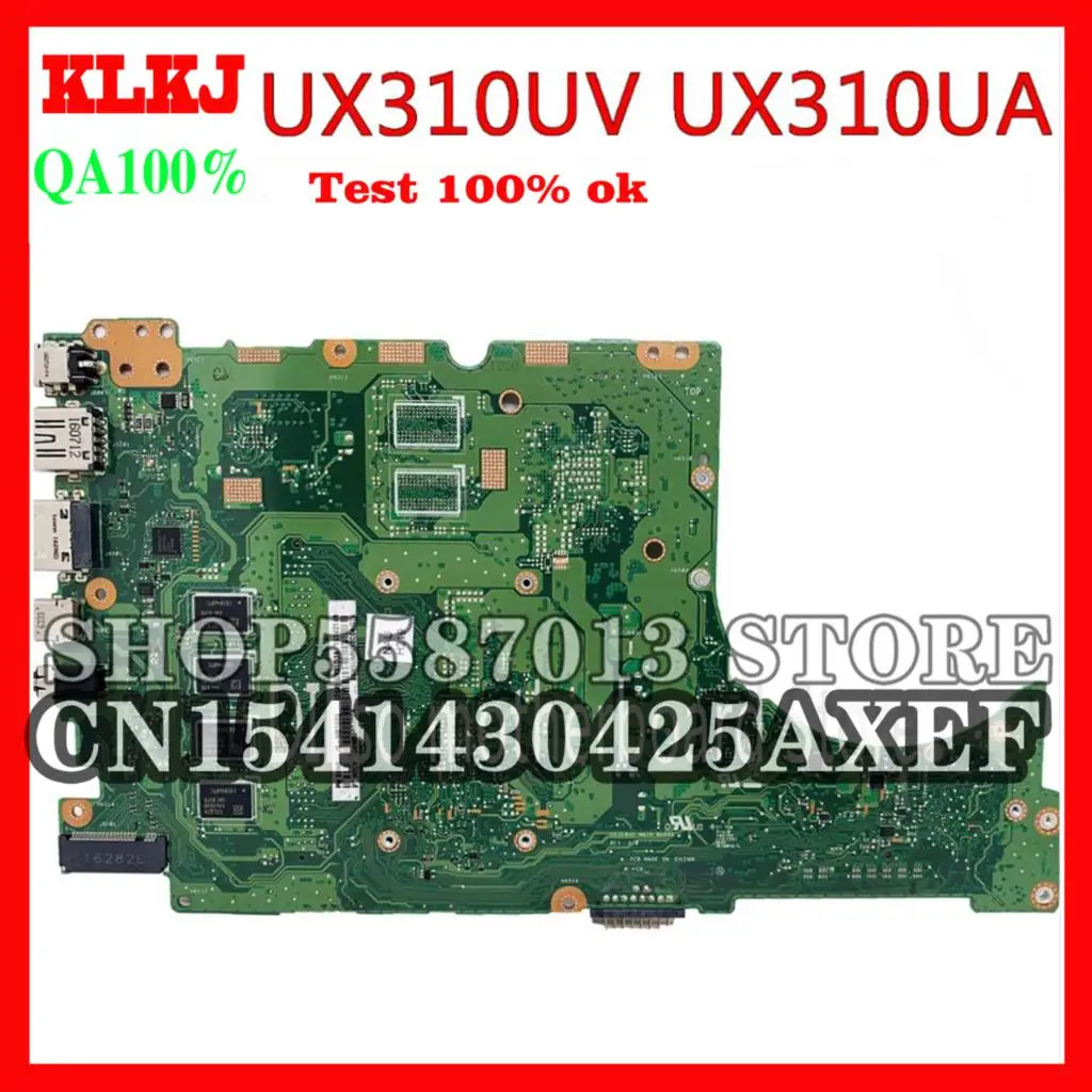

KLKJ UX310UA Laptop Motherboard For ASUS UX310UQK UX310UQ UX410UQ UX410UQK UX310UV Original Mainboard 4GB-RAM I7-6500U