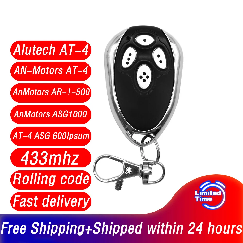 

ANMotors Alutech AT-4 Remote Control 433.92MHz Rolling Code Garage Door Alutech AN-Motors AT-4 Remote Control 433MHz