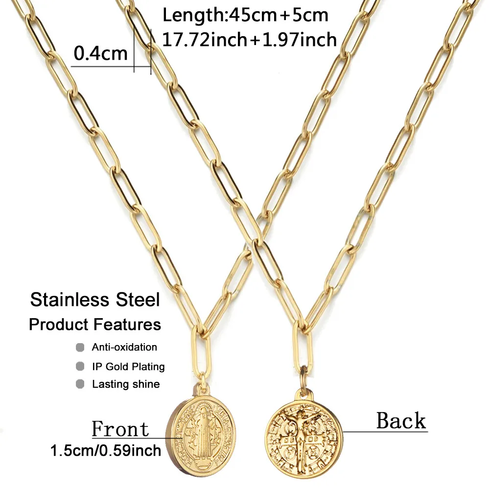 Цепочка с зажимом для бумаги из нержавеющей стали ожерелье-чокер изображением