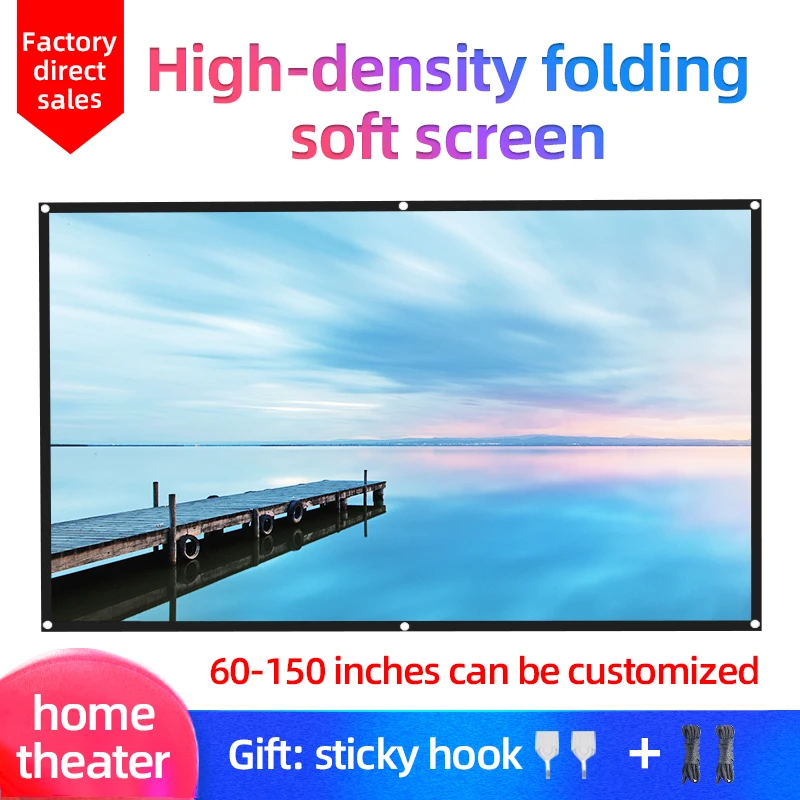 Портативный складной проектор высокой плотности LEJIADA 16:9 для дома улицы KTV офиса 3d