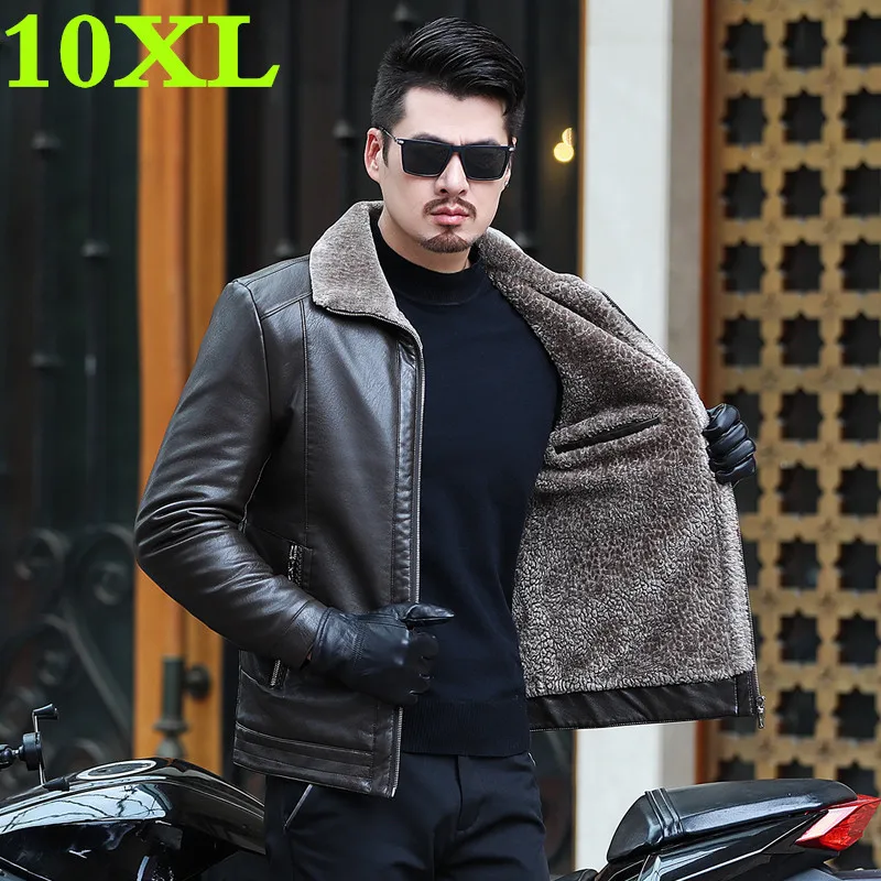 Новинка 2019 Женское пальто из натуральной кожи размером 10XL 9XL для мужчин куртка