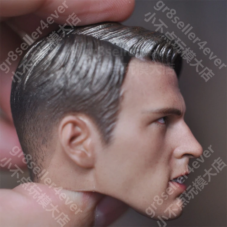

In Stock 1/6 Male Captain Head Sculpt Model Chris Evans Golden Hair Roar Mouth Head Sculpture For 12" Male Body