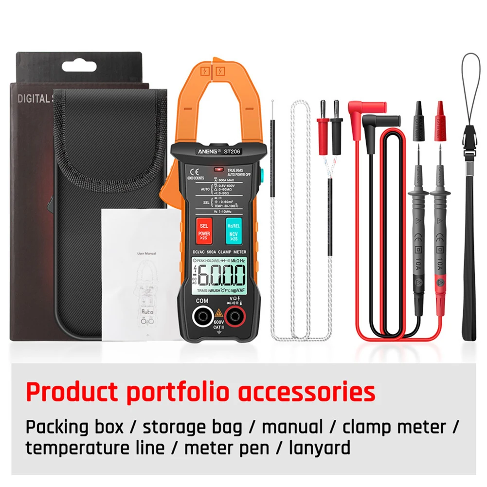 

Meter Digital Clamp Diod Temp Multimeter Tester Auto-Ranging Capacitance ST206 Easily Carrying Lightweight Gadgets