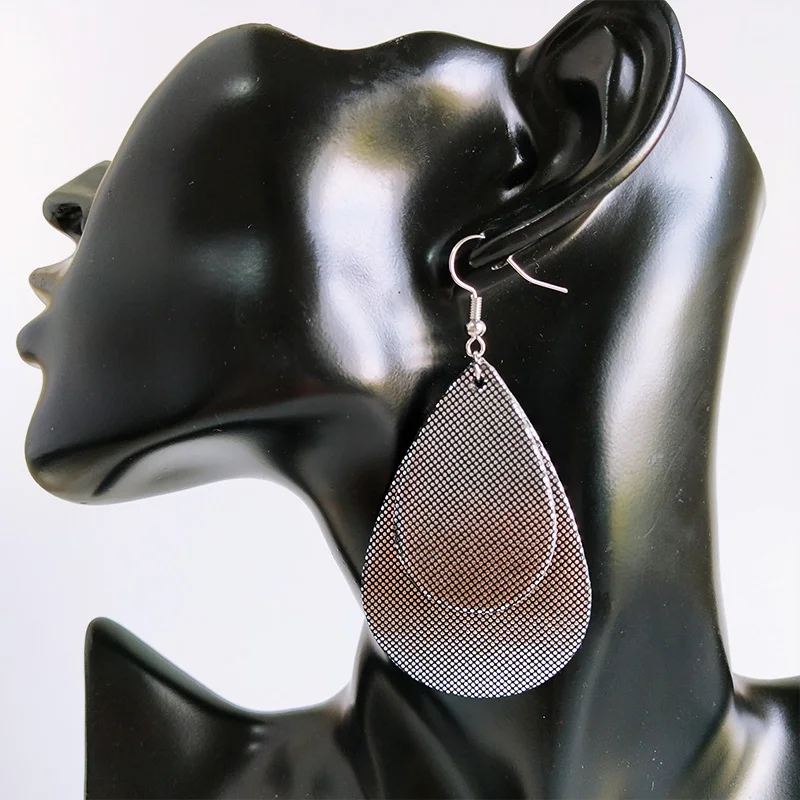 Cpop 7 узоров кожаные серьги с крестом геометрические неровности звезды капли воды