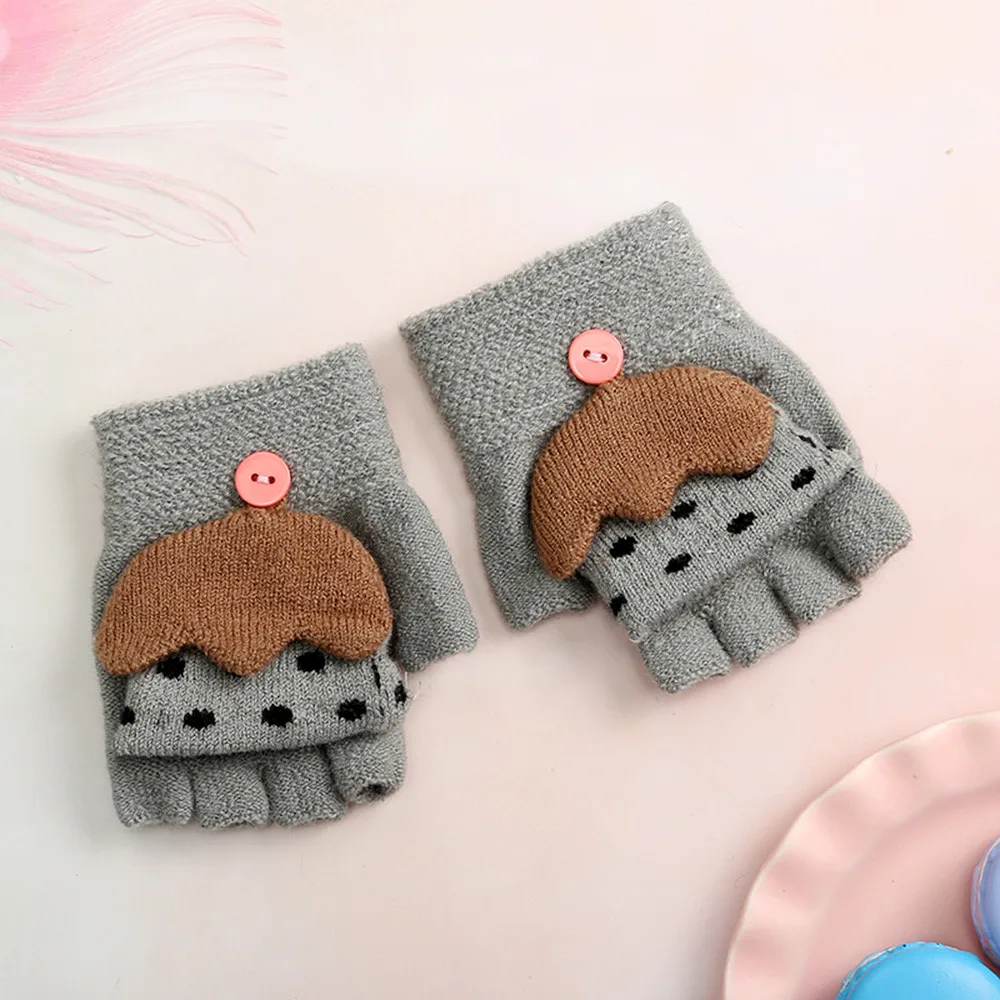 Новинка 2020 зимние детские митенки с мультяшным зонтиком для девочек и мальчиков