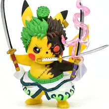 Figuras de acción de Pokémon, figuritas de PVC de 4 pulgadas, Kawaii, Pikachu, Roronoa Zoro, Colección GK, regalos de cumpleaños, Funko Pop It